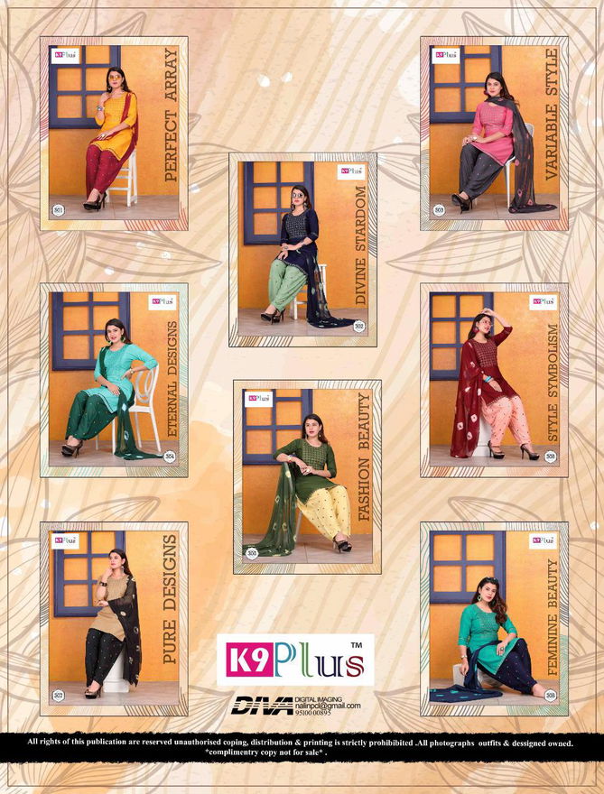 K9 Plus Floral Fancy Latest Regular Casual Wear Rayon Printed Readymade Salwar Suit Collection
